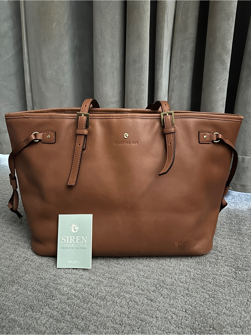 NWOT Spartina 449 Siren Premium Leather Jetsetter Tote Brown